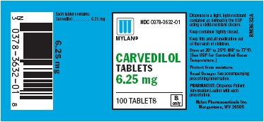 Carvedilol Tablets 6.25 mg Bottles
