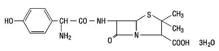 Structural formula for amoxicillin