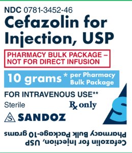 Cefazolin 10 mg Pharmacy Bulk Label