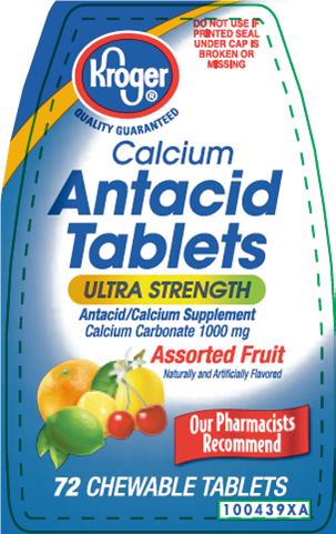 Kroger Ultra Antacid Assorted Fruit Label