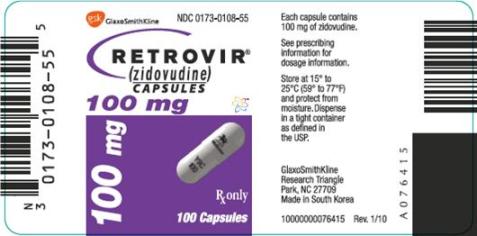 Retrovir Capsule 100mg label