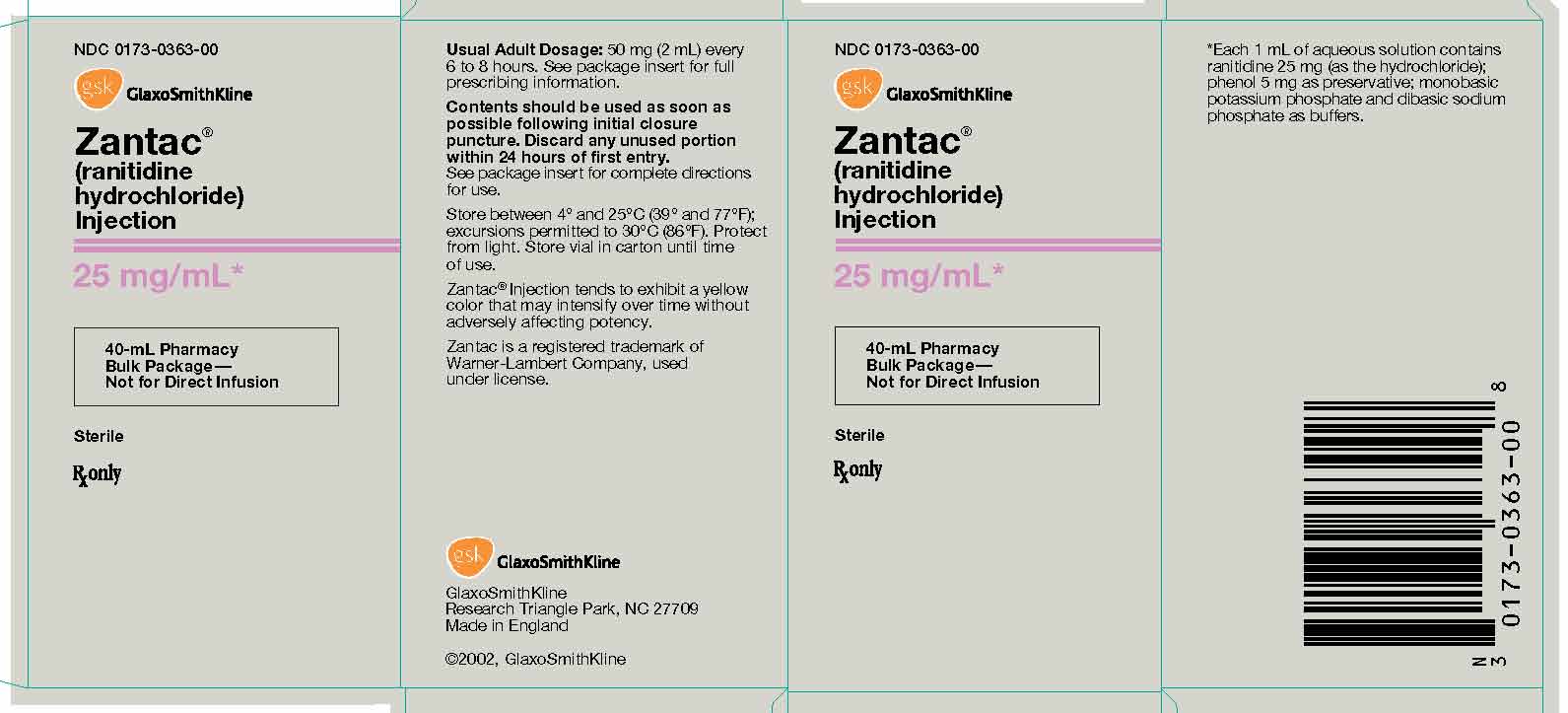 Zantac Injection 40-mL Bulk Pharmacy Pack