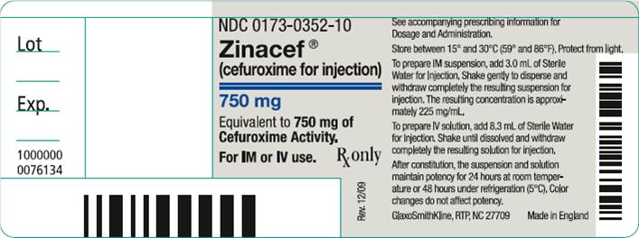 ZINACEF Label Image - 750mg for Injection
