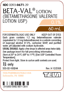 Beta-Val Lotion 0.1% 60 mL Label