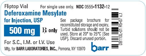 Deferoxamine Mesylate for Injection, USP 500 mg, Vial Label