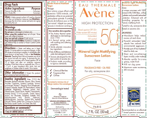 Eau Thermale Avene Mineral Light Mattifying Sunscreen Lotion -50ml carton