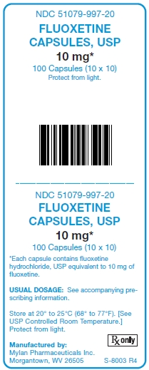 Fluoxetine 10 mg Capsule Unit Carton Label