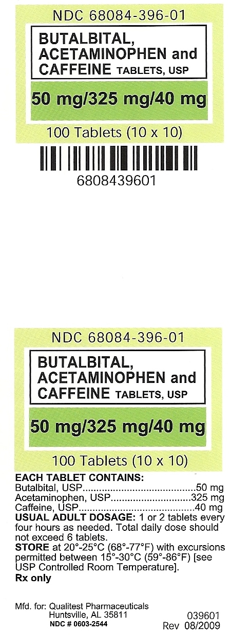 Butalbital, Acetaminophen and Caffeine tablets label