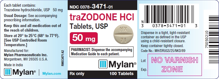 Trazodone HCI Tablets 50 mg Bottle Labels