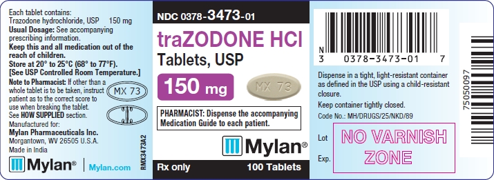 Trazodone HCI Tablets 150 mg Bottle Labels