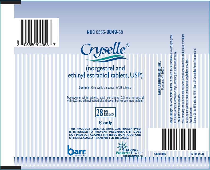 Cryselle (norgestrel and ethinyl estradiol tablets, USP) Pouch Label