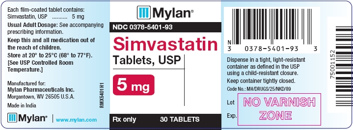 Simvastatin Tablets 5 mg Bottles