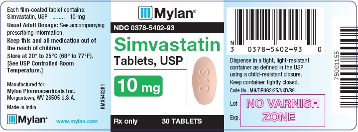 Simvastatin Tablets 10 mg Bottles