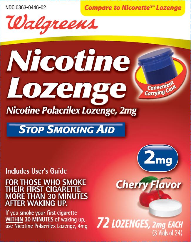 Nicotine Lozenge Walgreens Cherry 2mg 72 ct carton