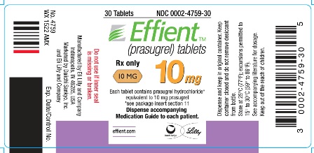 
							PACKAGE LABEL – Effient 10 mg 30 Tablets
						