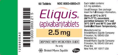 Eliquis 2.5 mg 60s Bottle Label