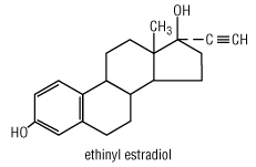 This is the strucural formula for ethinyl estradiol.
