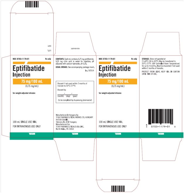 Eptifibatide Injection 0.75 mg/mL, 100 mL Single Use Vial, Carton