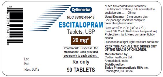 Escitalopram Oxalate Tablets, 20 mg