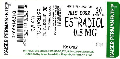 Estradiol 0.5 mg 30 Unit Dose Tablets Label