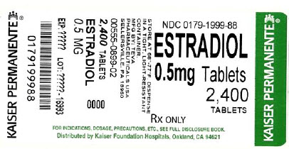 Estradiol 1 mg 100 Tablets Label