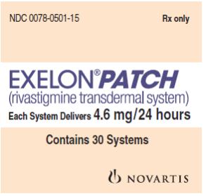 PRINCIPAL DISPLAY PANEL
Package Label – 4.6 mg / 24 hours
Rx Only		NDC 0078-0501-15
EXELON® Patch
(rivastigmine transdermal system) 
Each System Delivers 4.6 mg/24 hours
For Transdermal Use Only
Contains 30 Systems
