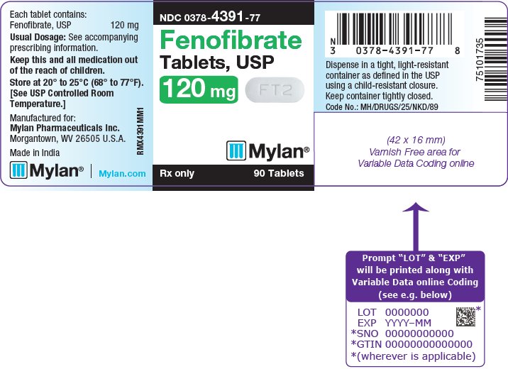 Fenofibrate Tablets 120 mg Bottle Label