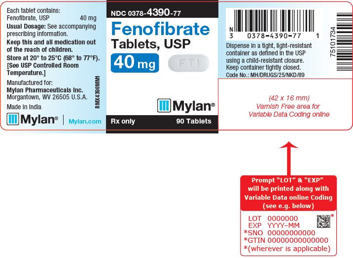 Fenofibrate Tablets 40 mg Bottle Label
