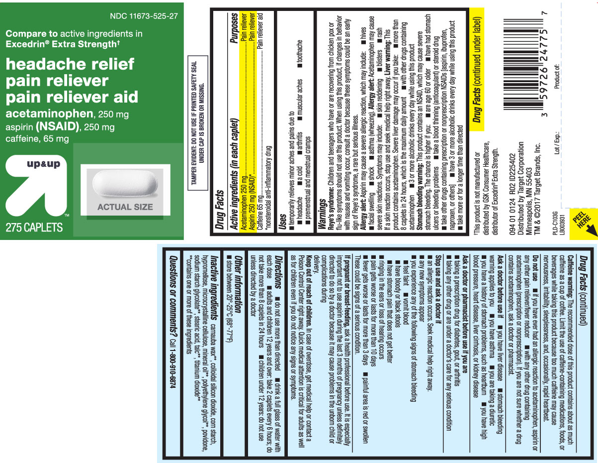 Acetaminophen 250 mg, Aspirin 250 mg (NSAID)*, Cafferine 65 mg, *nonsteroidal anti-inflammatory drug