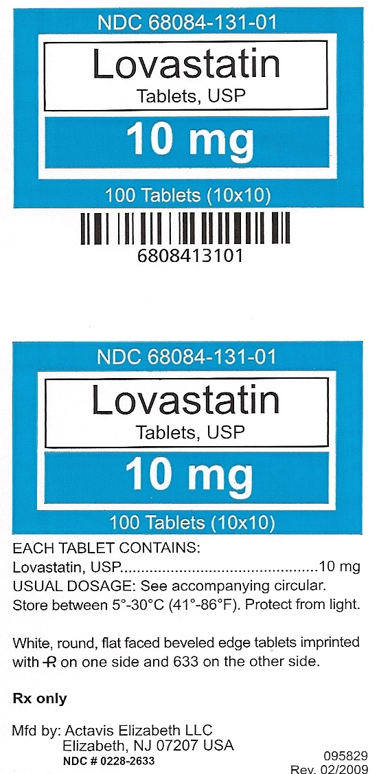 Lovastatin Tablets, USP 10 mg label