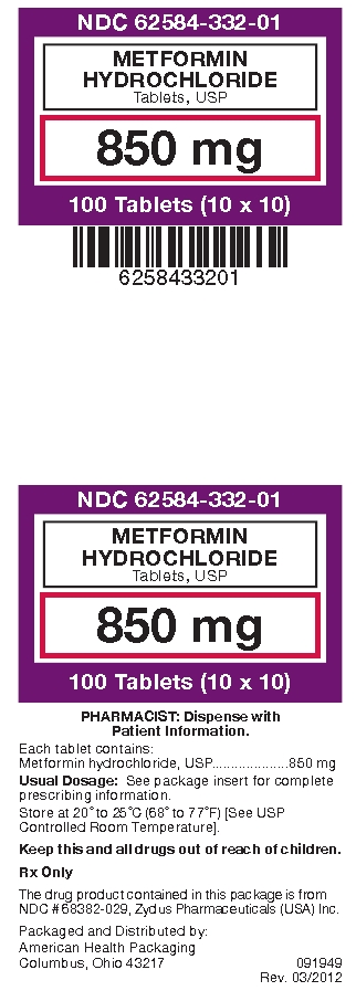 Metformin HCl 850mg Label