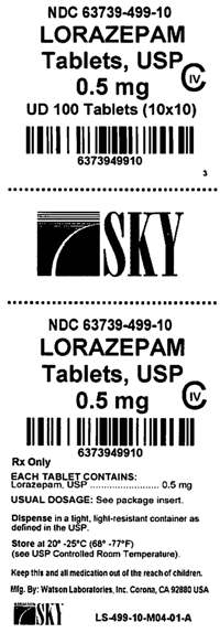 Lorazepam 0.5mg Label