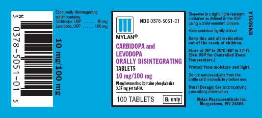 Carbidopa and Levodopa Orally Disintegrating Tablets 10 mg/100 mg Bottles