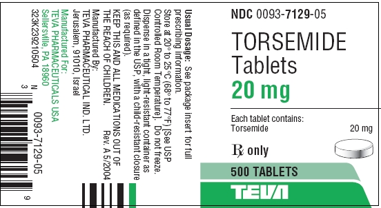 Torsemide Tablets 20 mg 500s Label