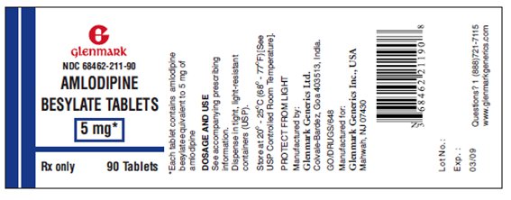 Amlodipine Besylate bottle label 5 mg, 90 Count