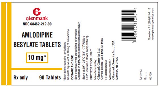 Amlodipine Besylate bottle label 10 mg, 90 Count