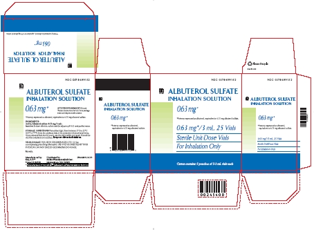 Albuterol Sulfate Inhalation Solution 0.63mg Carton