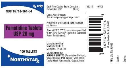 Famotidine -20 mg -100 Tablets