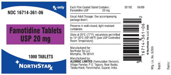 Famotidine -20 mg -1000 Tablets