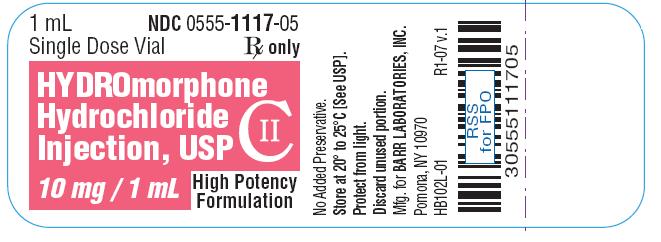 Hydromorphone Hydrochloride Injection, USP 10 mg/1 mL Label