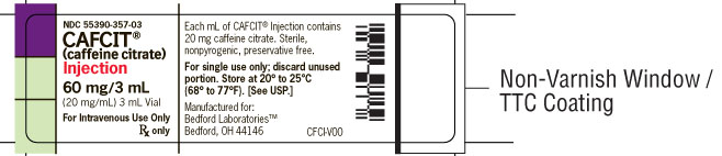 Vial label for CAFCIT (caffeine citrate) Injection 60 mg per 3 mL
