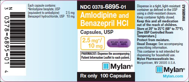 Amlodipine and Benazepril HCl Capsules, USP 25 mg/10 mg Bottle Label