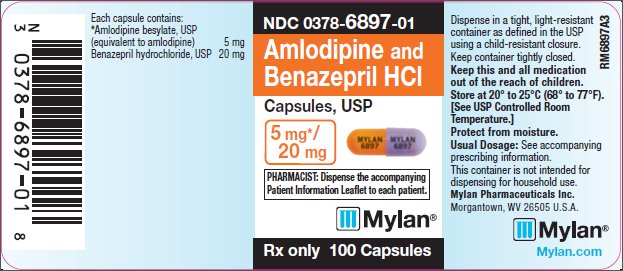 Amlodipine and Benazepril HCl Capsules, USP 5 mg/20 mg Bottle Label
