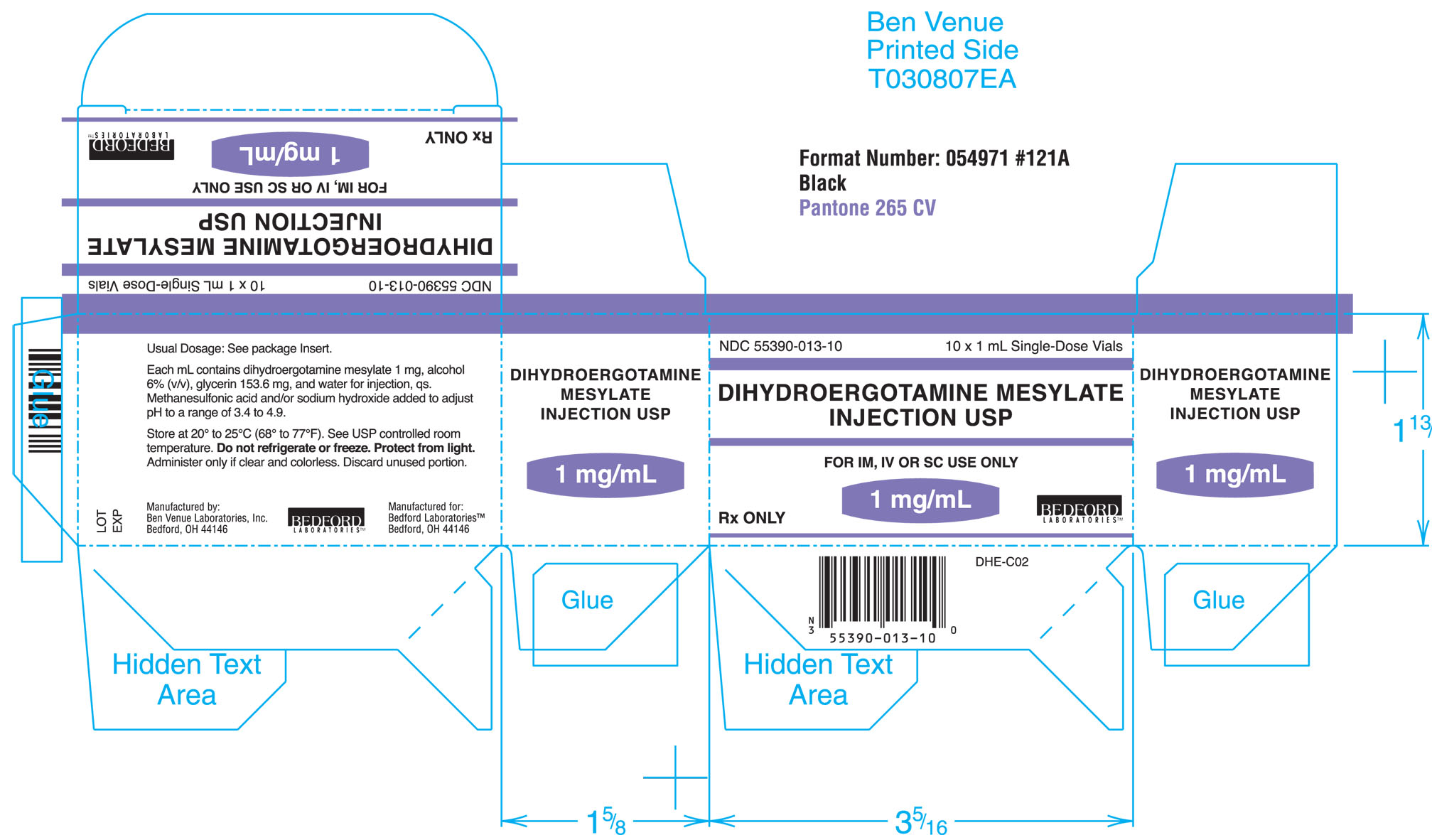 Shelf carton for Dihydroergotamine Mesylate Injection USP 1 mg per mL