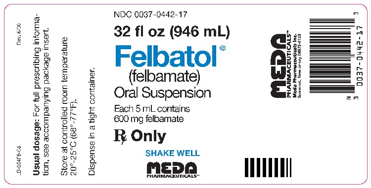 Felbatol Suspension 32 fl. oz. Container Label