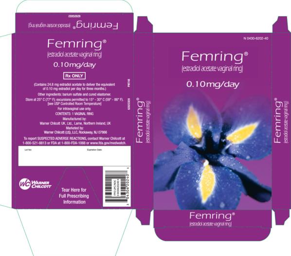 NDC 0430-6202-40
Femring
0.10 mg/day
Rx only
