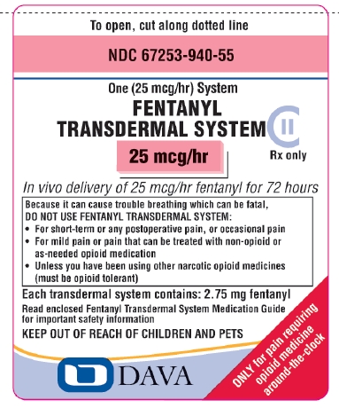 Fentanyl Transdermal System 25 mcg/hr label
