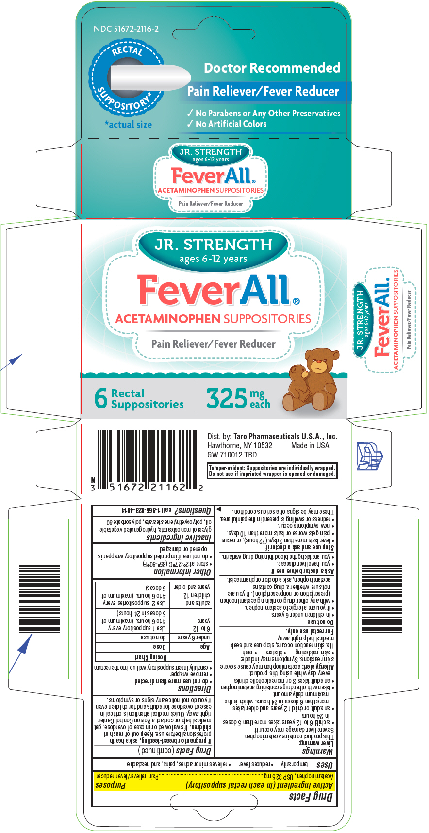 PRINCIPAL DISPLAY PANEL - 325 mg Suppository Blister Pack Carton