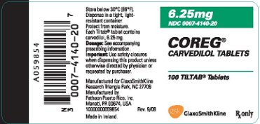 COREG 6.25mg Tablet Label