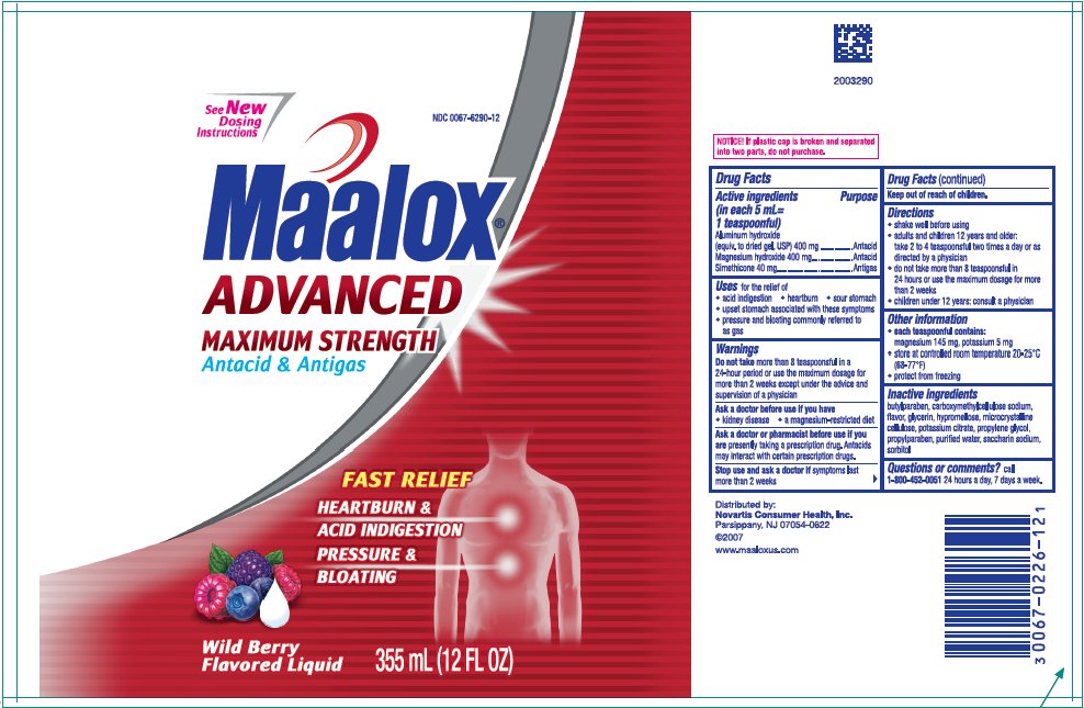 Maalox Adv MS WB Liquid 12 oz bottle